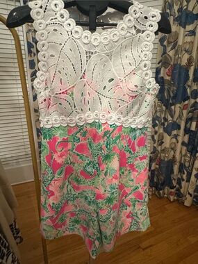 Lilly Pulitzer Sadie Romper in “Raz Berry Catty”